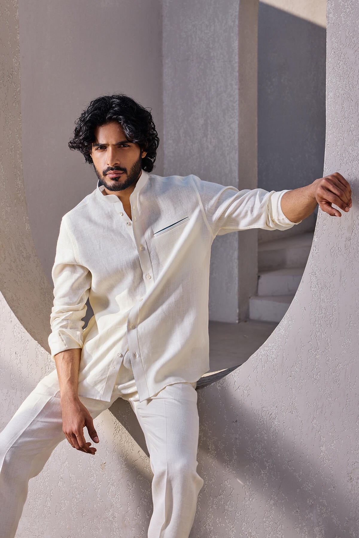 The Weekend Off White Linen Shirt
