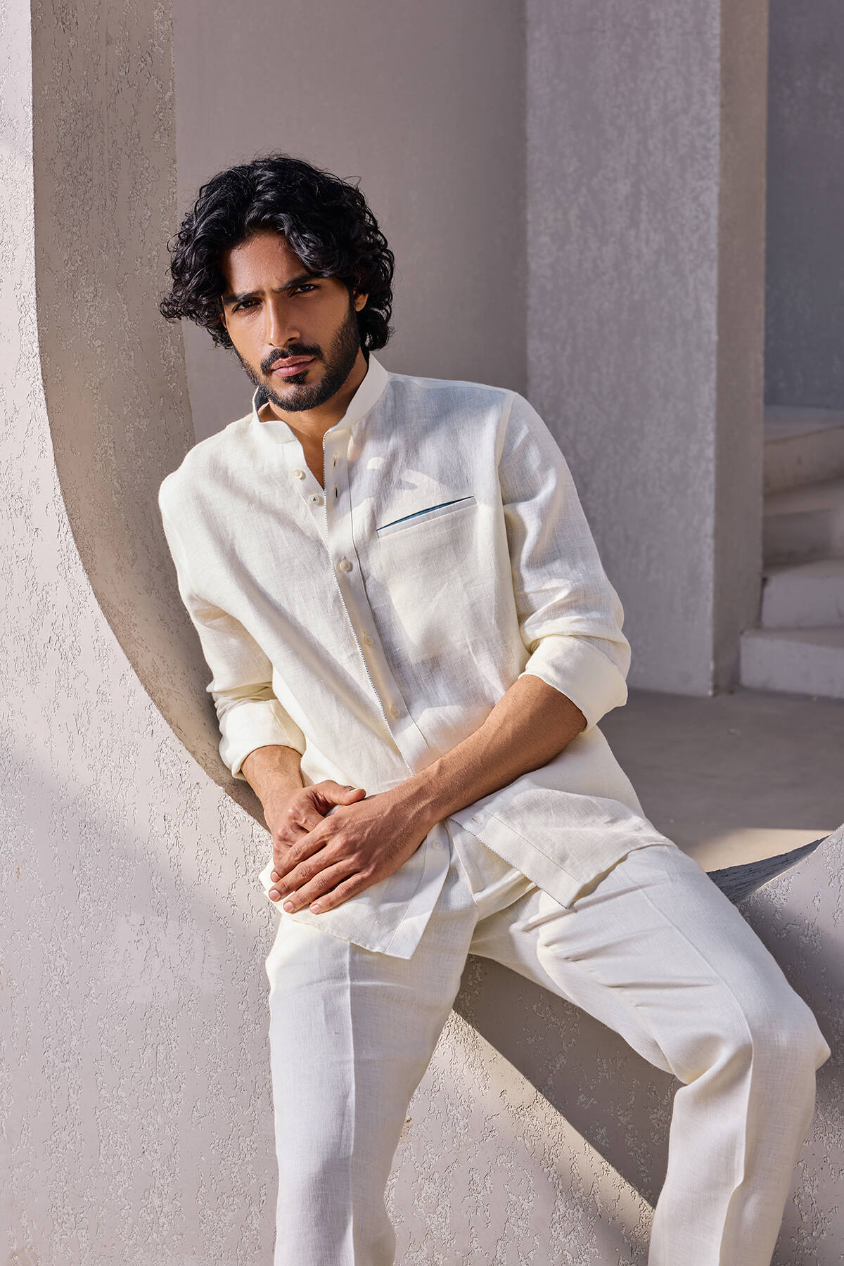 The Weekend Off White Linen Shirt