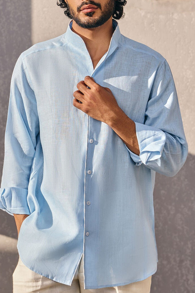 The Corey Light Blue Linen Shirt