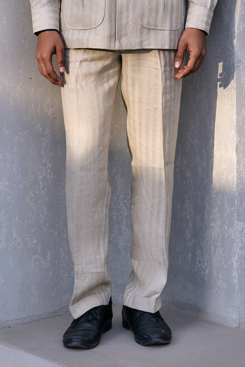The Connery Natural Linen Trousers