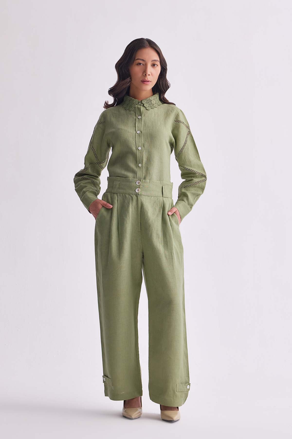 The Rishitha Trouser - Mint