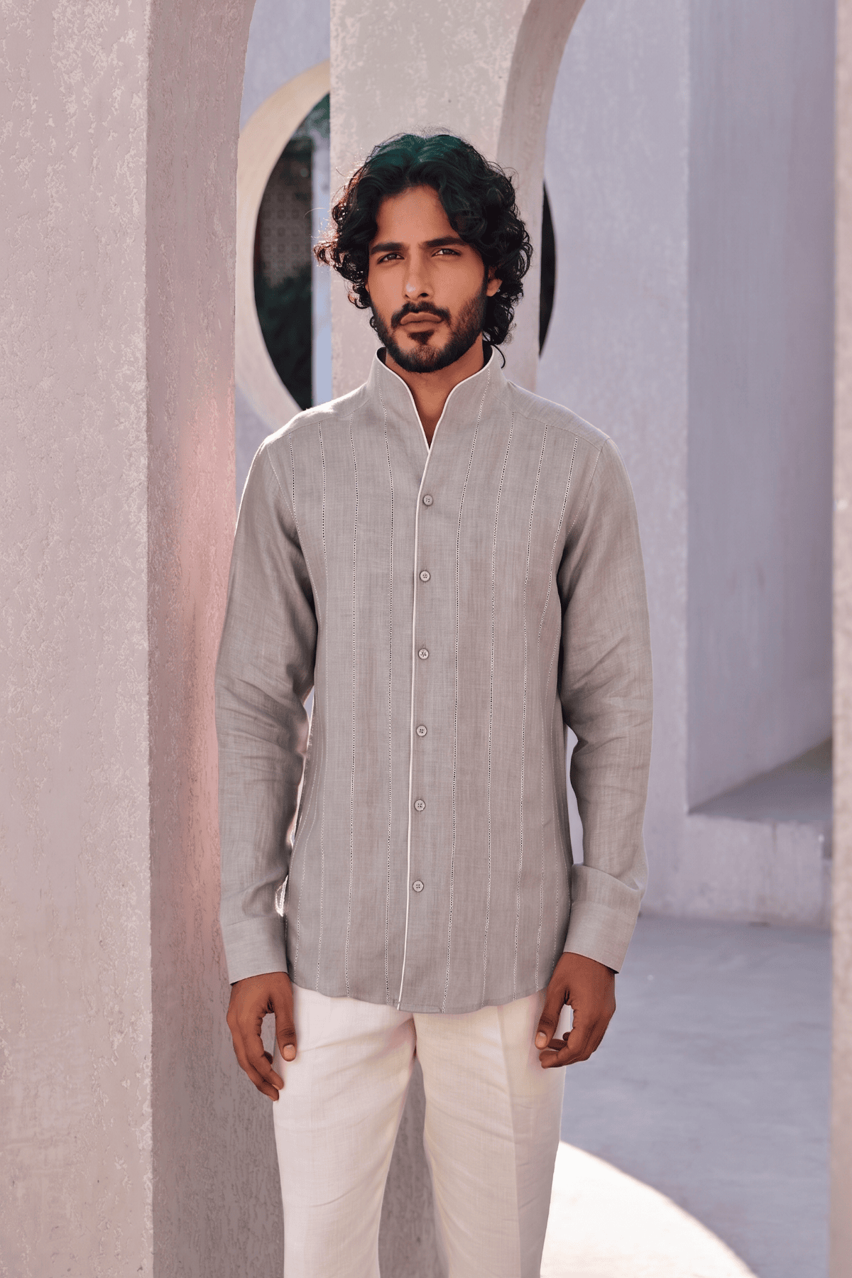 The Shayar Gentle Grey Linen Shirt