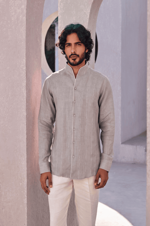 The Shayar Gentle Grey Linen Shirt