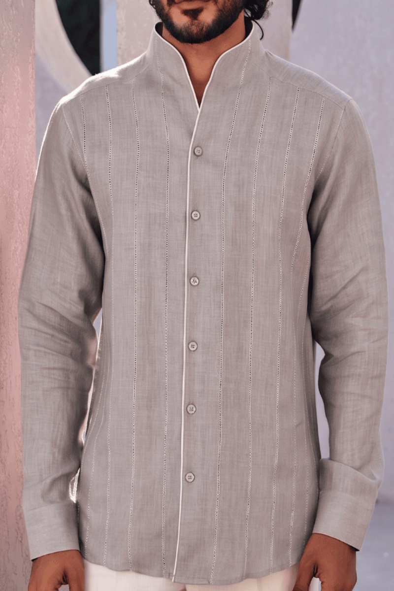 The Shayar Gentle Grey Linen Shirt