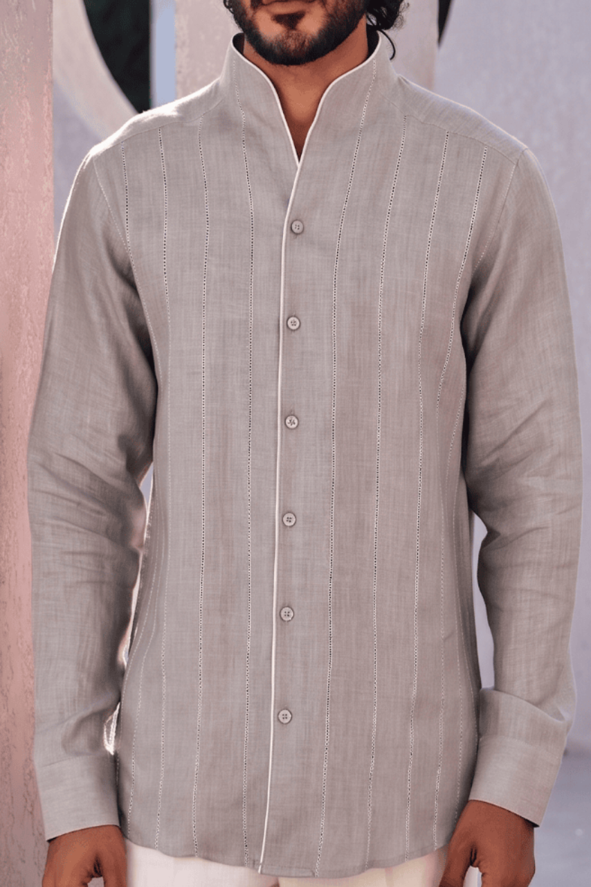 The Shayar Gentle Grey Linen Shirt