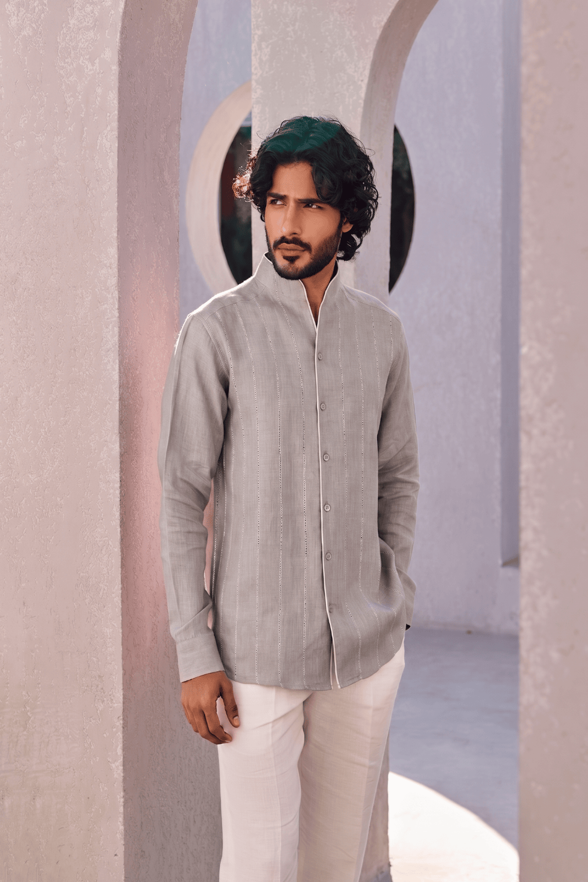 The Shayar Gentle Grey Linen Shirt