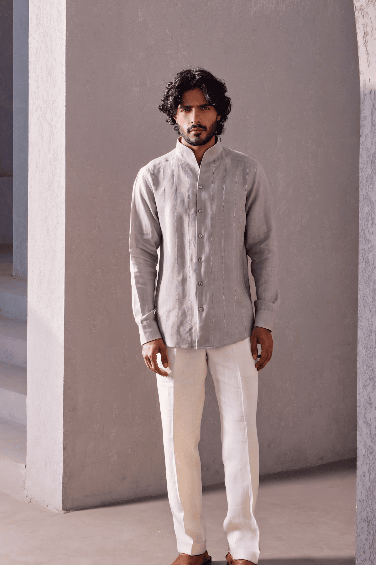 The Shayar Gentle Grey Linen Shirt