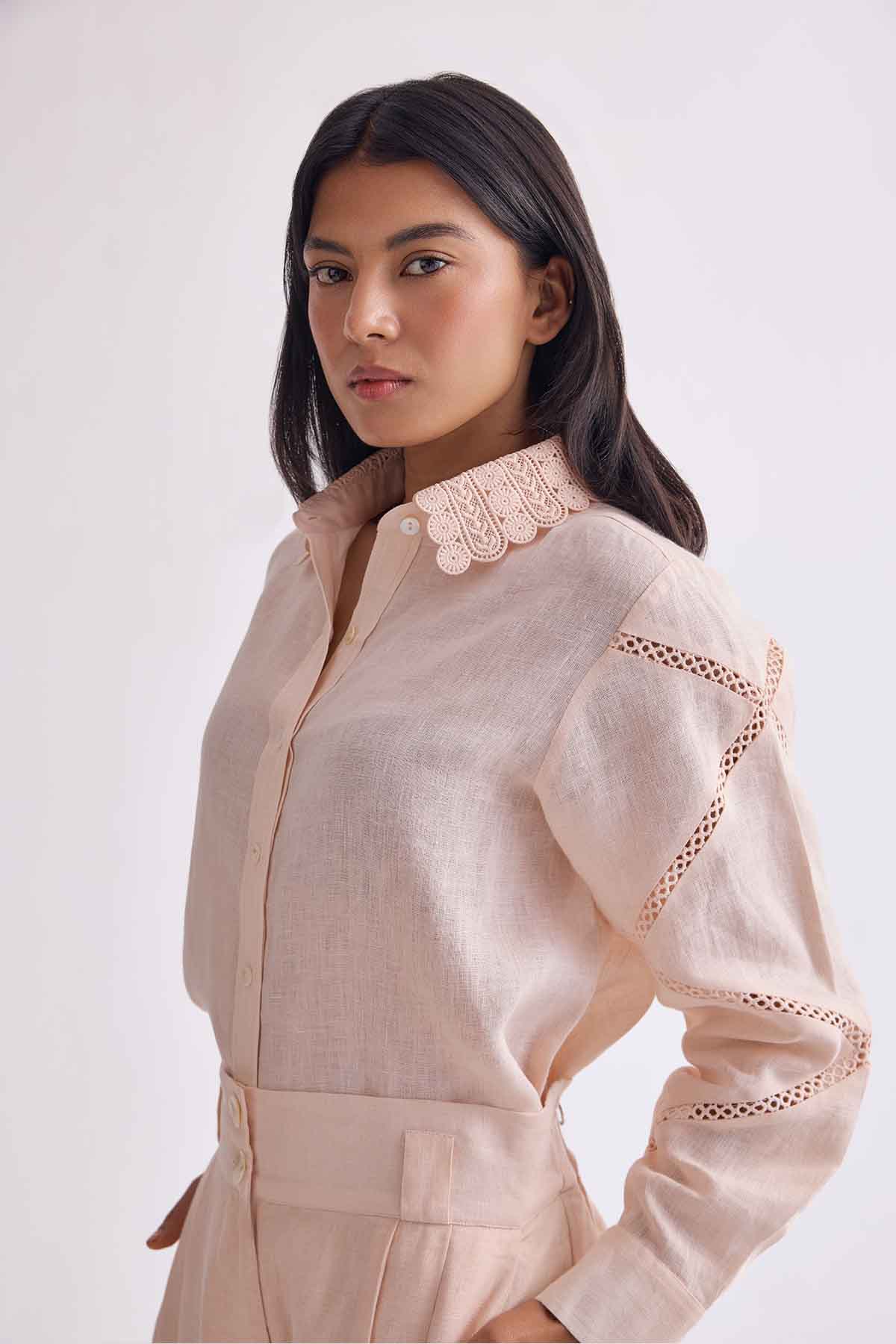 The Rishitha Shirt - Peach