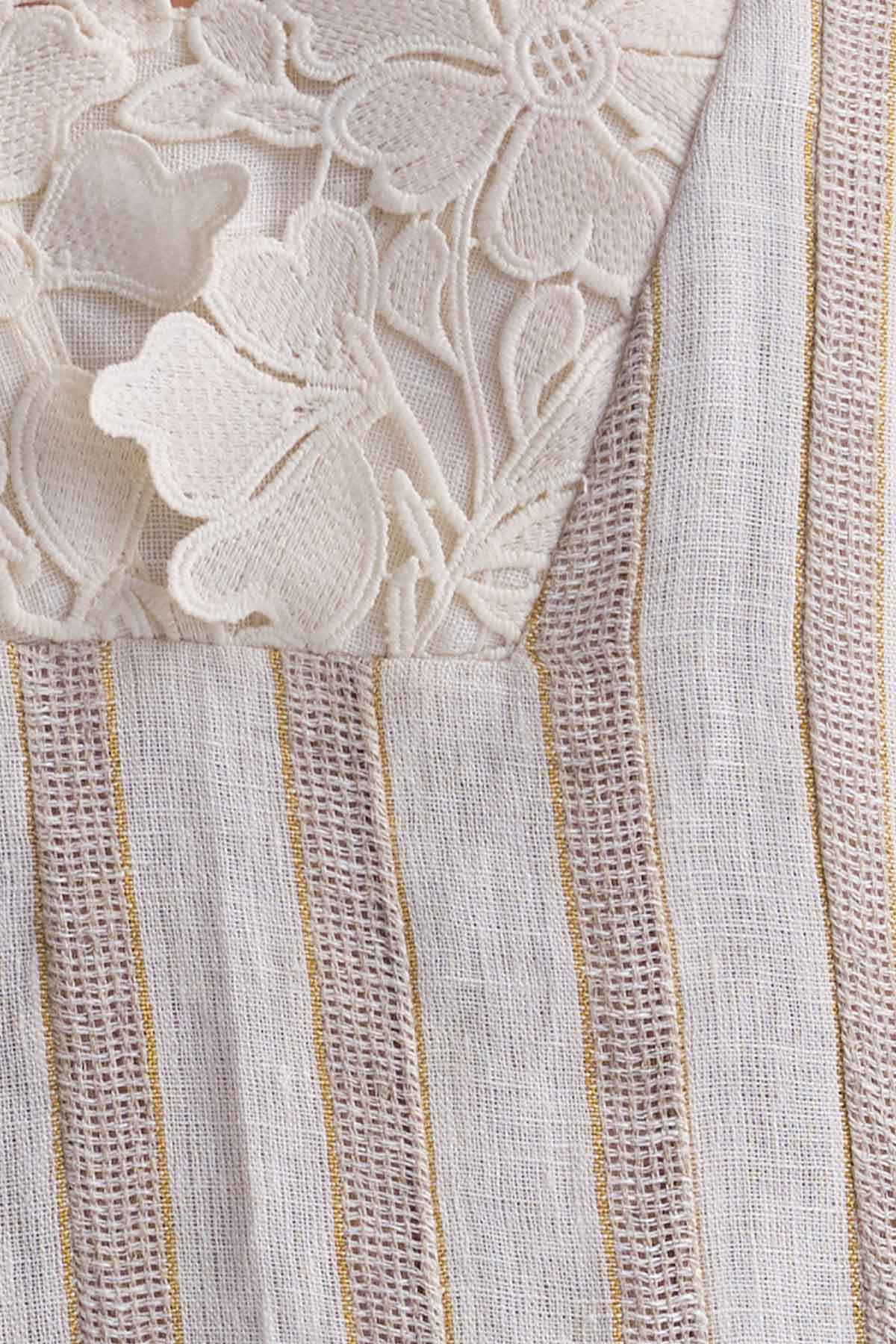 The Lishitha Dress - Beige Stripe