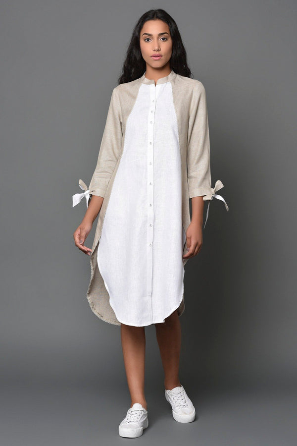 Duo-tone White Tunics for Women - Yellwithus.com