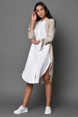 Duo-tone White Tunics for Women - Yellwithus.com