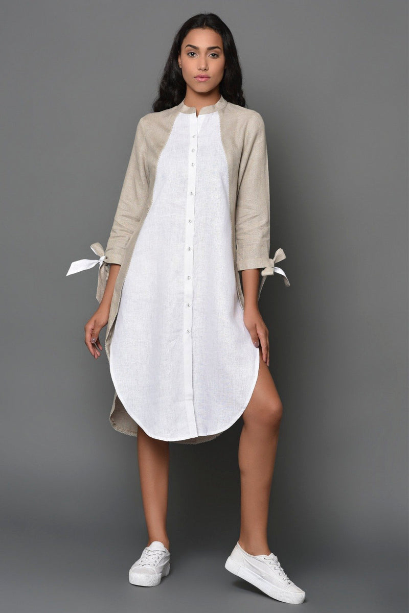 Duo-tone White Tunics for Women - Yellwithus.com