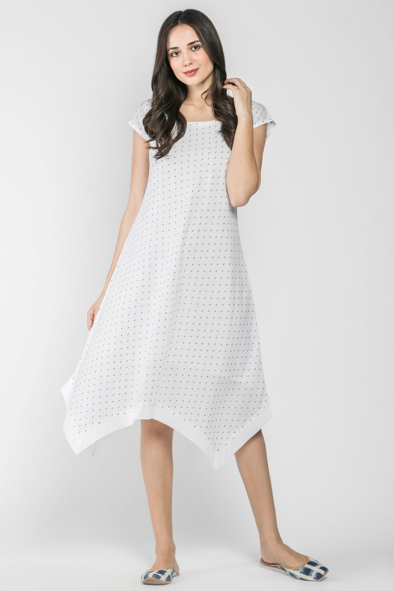 Dot Printed Cotton Dress-Yellwithus.com