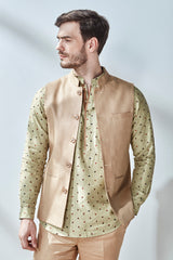 The Samrat Mocha Linen Nehru Jacket for Man -Yellwithus.com
