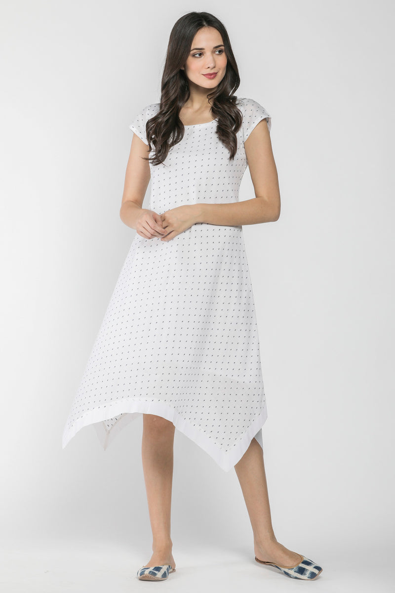 Dot Printed Cotton Dress-Yellwithus.com