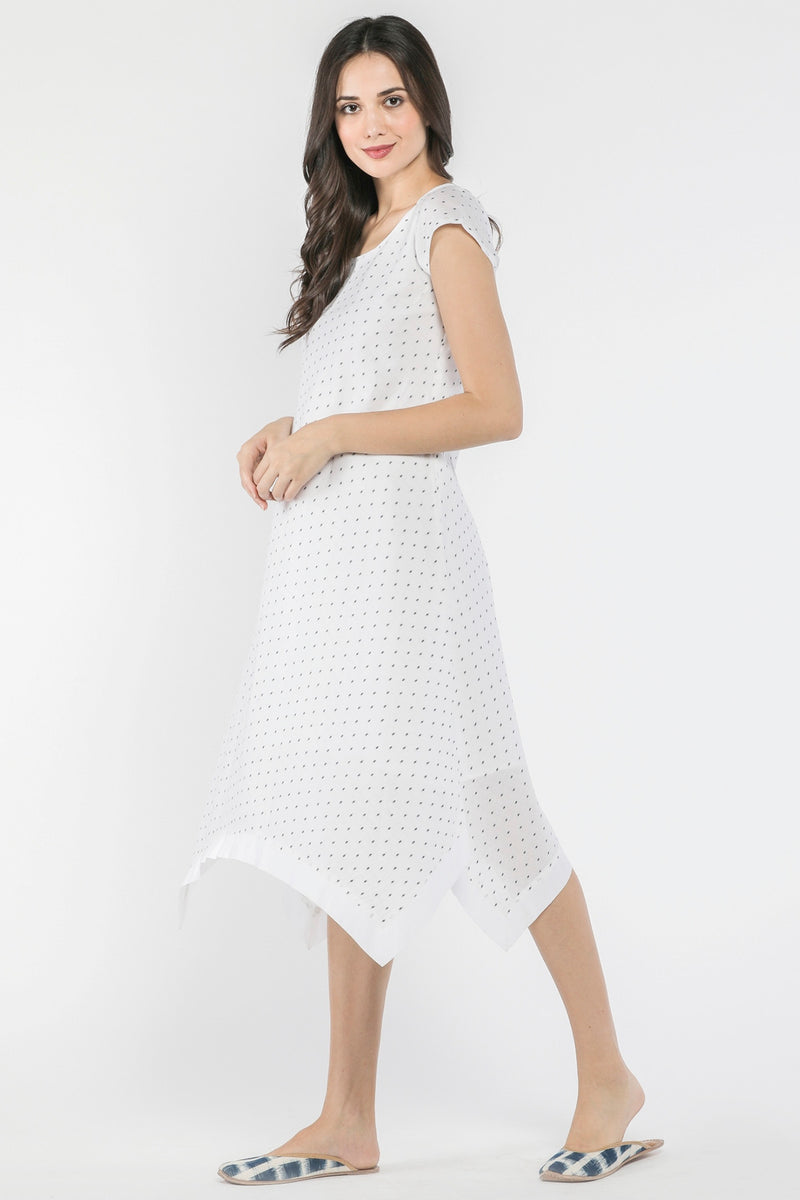 Dot Printed Cotton Dress-Yellwithus.com