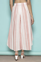 Stripe Flare it is! Powder Pink Cotton Trousers -Yellwithus.com
