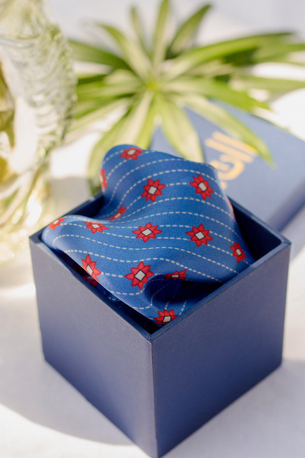 The Florentine Printed Satin Pocket Square