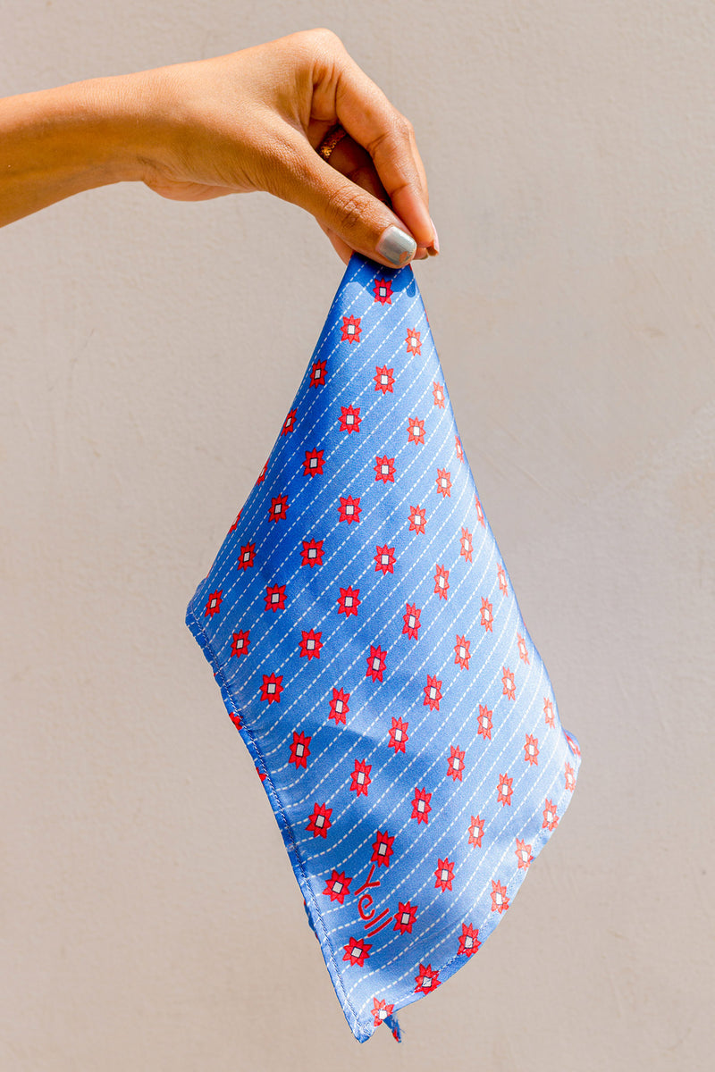 The Florentine Printed Satin Pocket Square