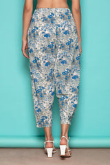 The Parthenia White Blue Flower Print Salwar-Yellwithus.com