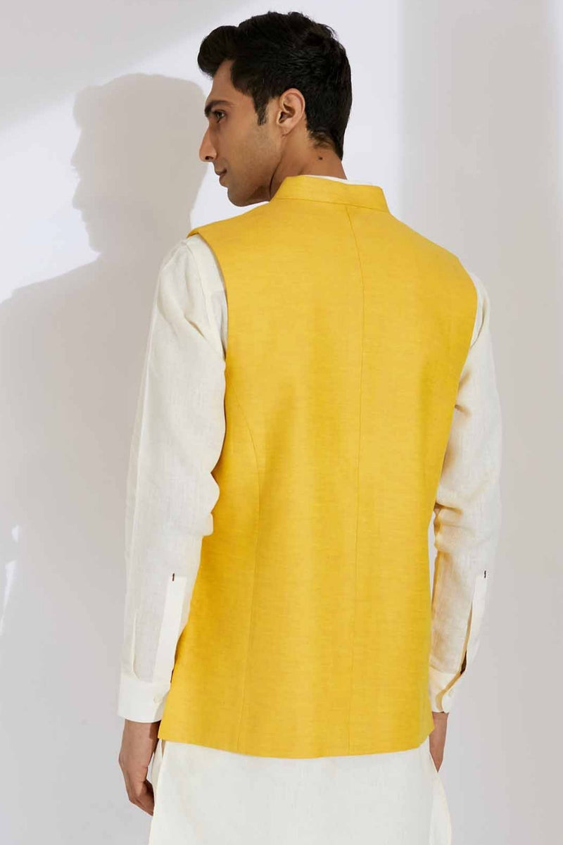 The Amber - Mustard Yellow Nehru Jacket | Yellwithus.com