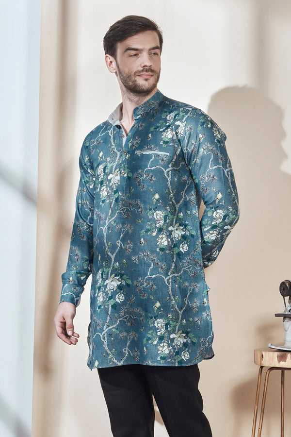 The Hemi Linen Designer Kurta for Men - Yellwithus.com