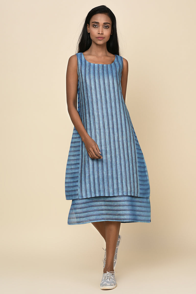 Ultramarine Linen Dress-Yellwithus.com