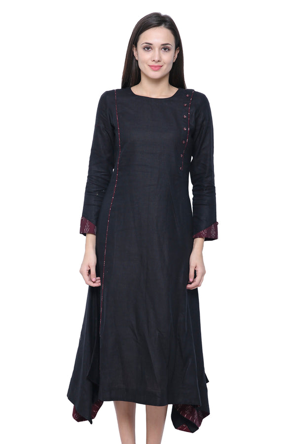 Facile Hankerchief Hem Dress-Yellwithus.com