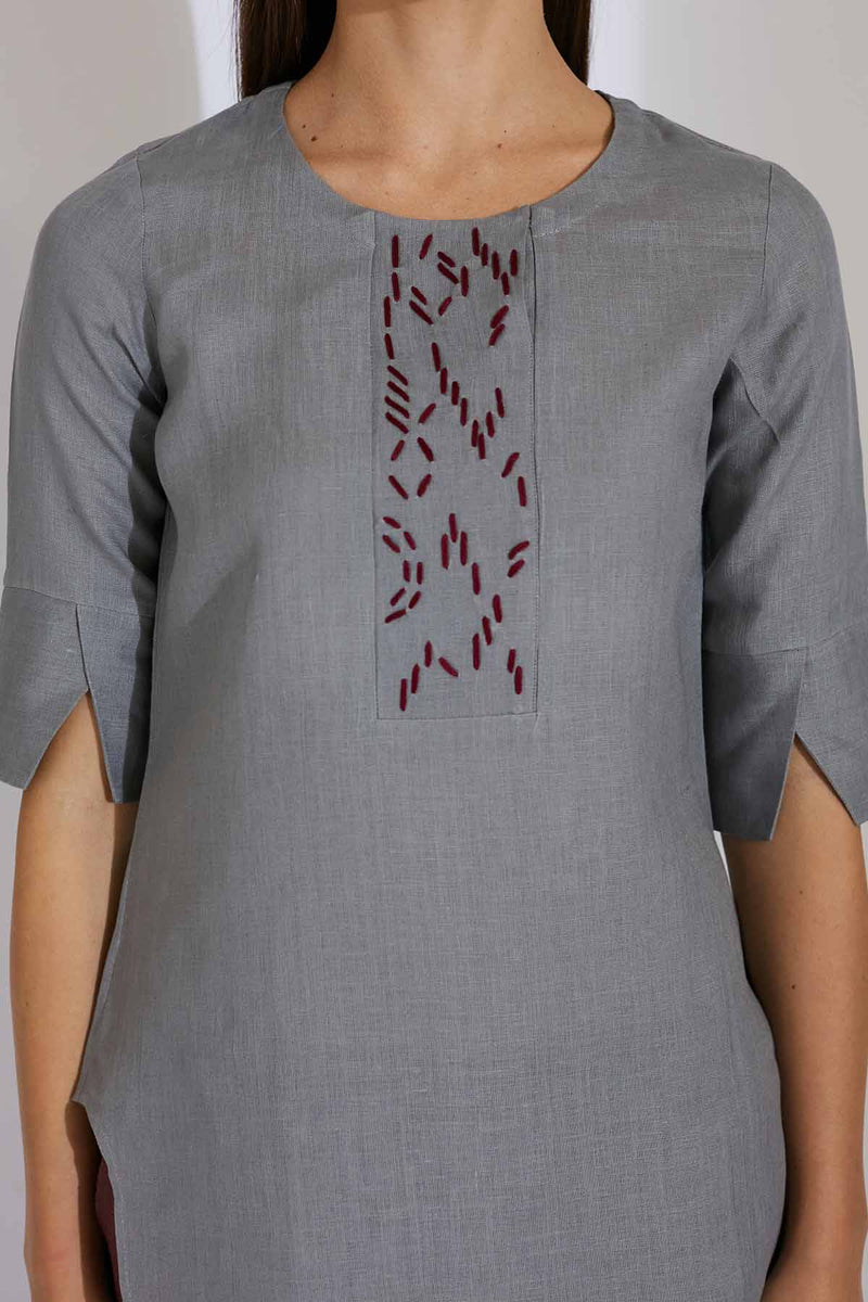 The Heather Top Gray-Yellwithus.com