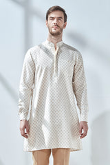 The Mabili Linen Printed Kurta for Men - Yellwithus.com