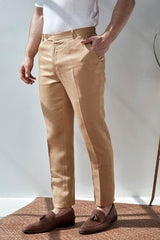 The Abelino Mocha Men's Linen Trousers Online India - Yellwithus.com