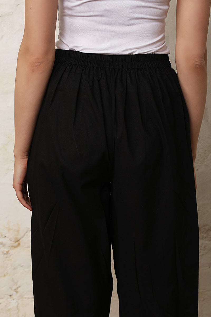 Sassy Style Black Linen Salwar-Yellwithus.com