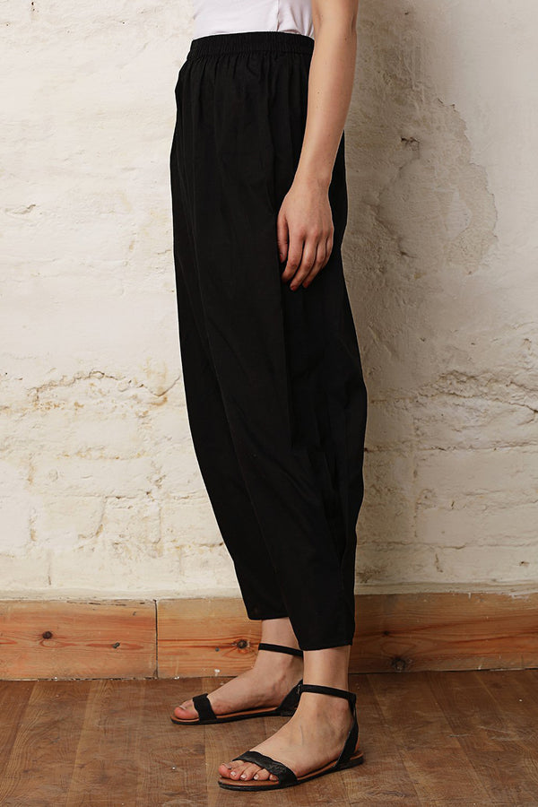 Sassy Style Black Linen Salwar-Yellwithus.com