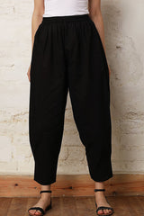 Sassy Style Black Linen Salwar-Yellwithus.com