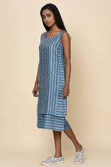 Ultramarine Linen Dress-Yellwithus.com