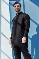 Handsome High Black Kurta for Men - Yellwithus.com