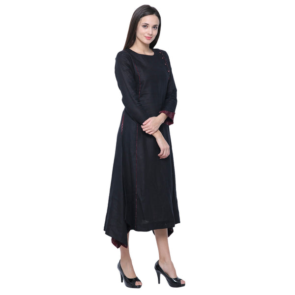 Facile Hankerchief Hem Dress-Yellwithus.com