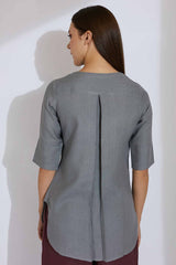 The Heather Top Gray-Yellwithus.com