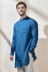 Handsome High Aqua Blue Designer Kurta for Men - Yellwithus.com