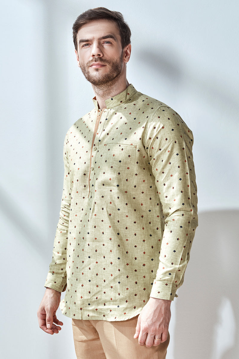 The Svein Kurta - Printed Kurta for Men - Yellwithus.com