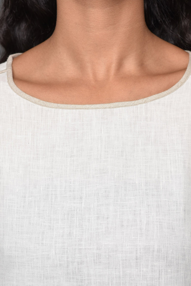 Heirloom off-white Kurti-Yellwithus.com