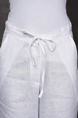 Lucid Drawstring Daisy White Pants-Yellwithus.com