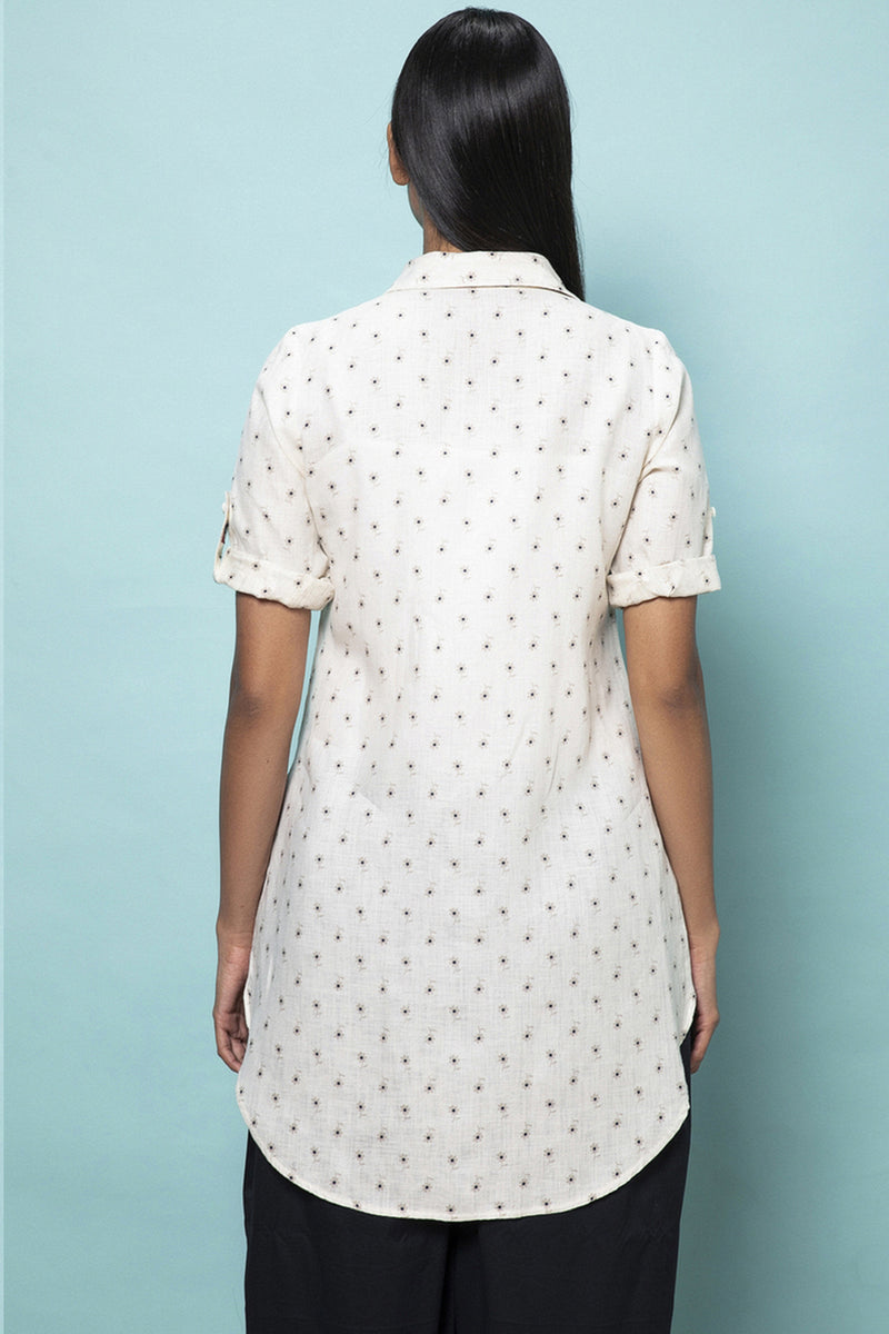 Sublime White Linen Shirt Tunic for Women -Yellwithus.com