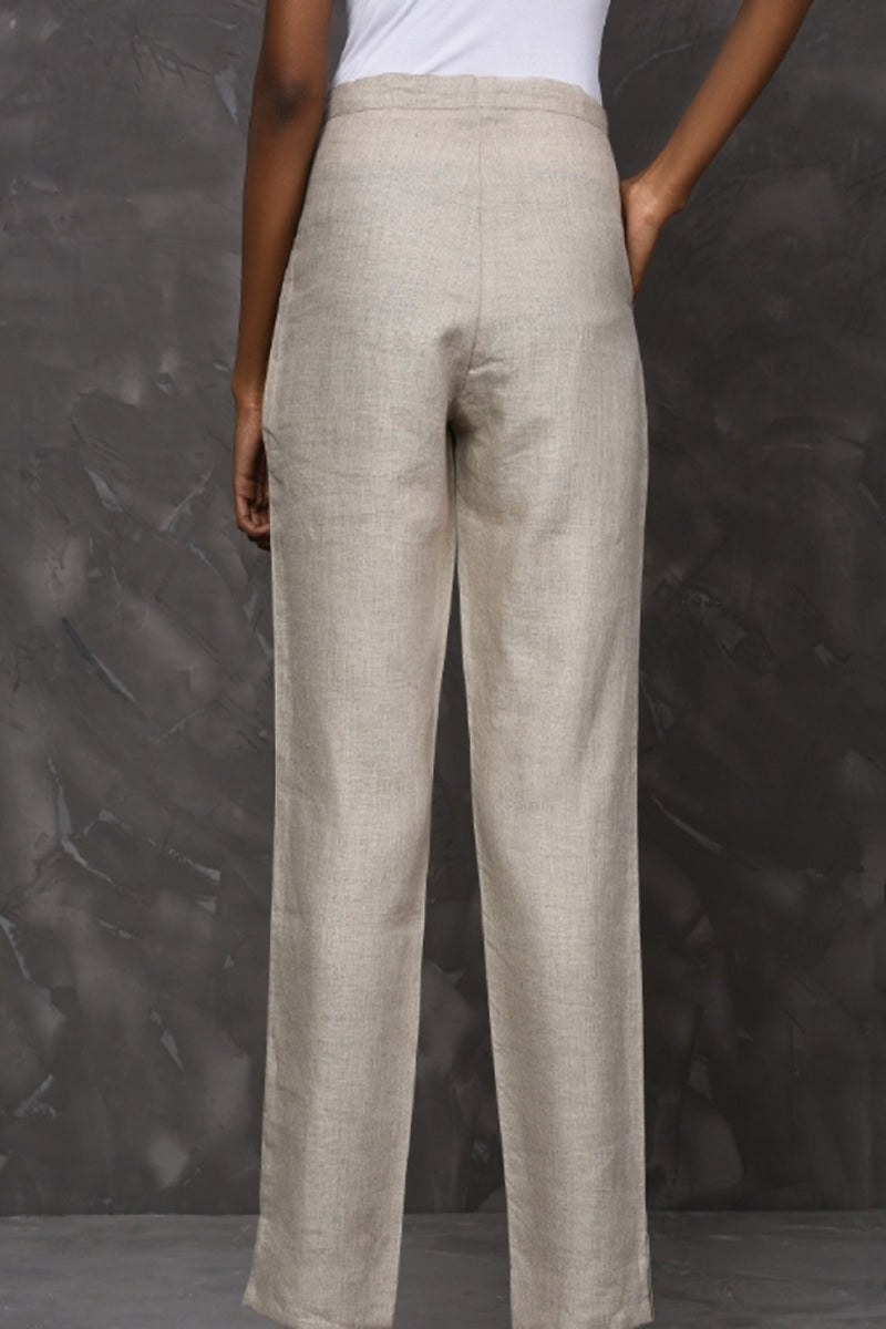 Lucid Drawstring Natural Linen Pants-Yellwithus.com