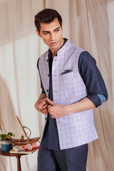 The Beau - Gray Nehru Jacket for Men | Yellwithus.com