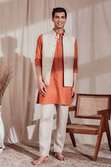 The Regio Beige Nehru Jacket-Yellwithus.com