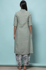 Elegant A-line Almond Green Tunic Dress -Yellwithus