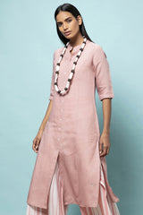 Elegant A-line Pink Tunics for Women-Yellwithus.com