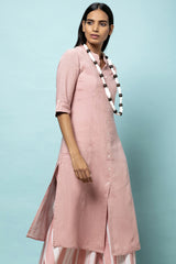Elegant A-line Pink Tunics for Women-Yellwithus.com