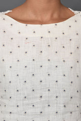 Poetry in White Women's Flared Sleeve Top-Yellwithus.com